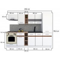 Bucatarie MARINA NEW 250 A Alb / Alb